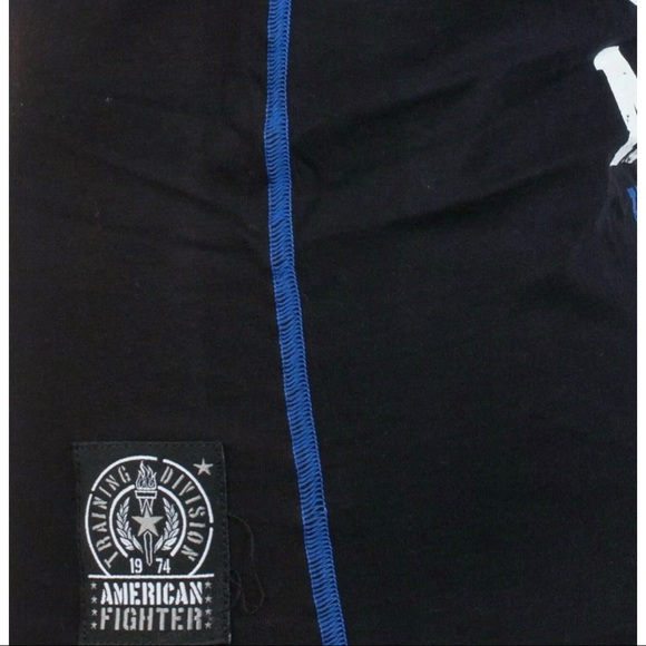 AMERICAN FIGHTER Kendall Black Blue Athletic Fit Mens Crew Neck T-shirt XL-3XL - Picture 8 of 11